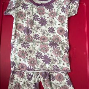 Charming Floral Kids Pajama Set - Purple and Pink